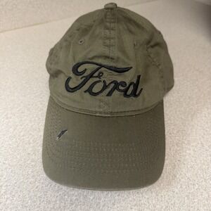Hat Cap Licensed Ford Text Green Distressed Outdoor One Size Fits Most
